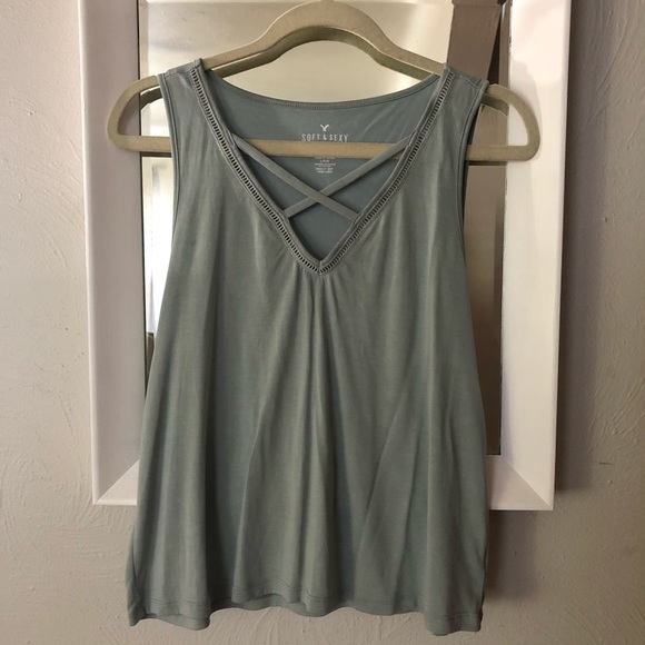 American Eagle Outfitters Tops - American Eagle Soft&Sexy Swing Tank in Eucalyptus